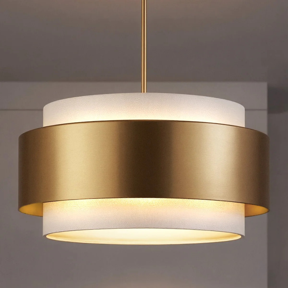 UHP4857 Modern Indoor Pendant, 9''H x 16"W x 16''D, Brushed Bronze Finish, Rochester Collection | Urban Ambiance, Inc.
