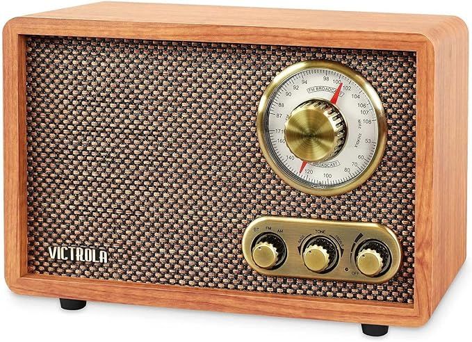 Victrola Retro Wood Bluetooth Radio with Built-in Speakers, Elegant & Vintage Design, Rotary AM/F... | Amazon (US)