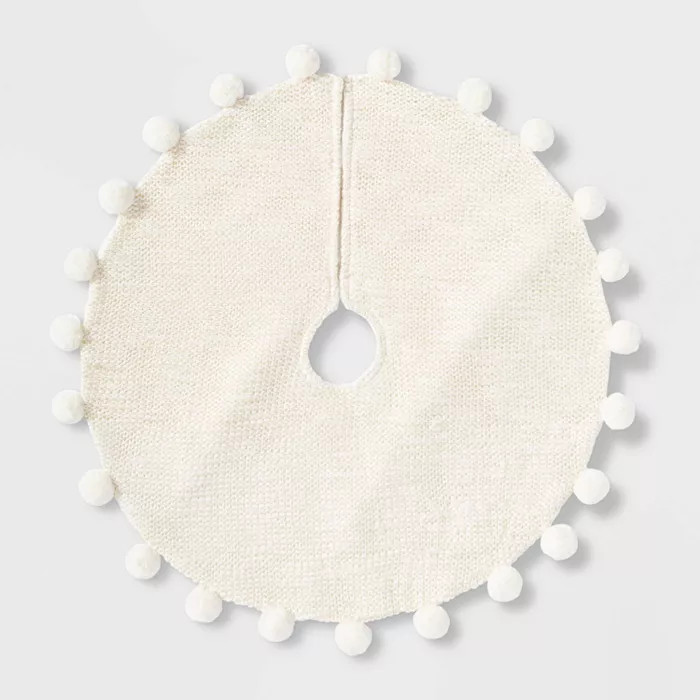 Knit Pompom Christmas Tree Skirt Cream - Wondershop™ | Target