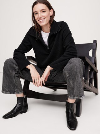 Cashmere Half-Zip SweaterProduct Selections CA$370.00Red StripeKhaki StripeNavy Blue StripeBlackC... | Banana Republic (CA)