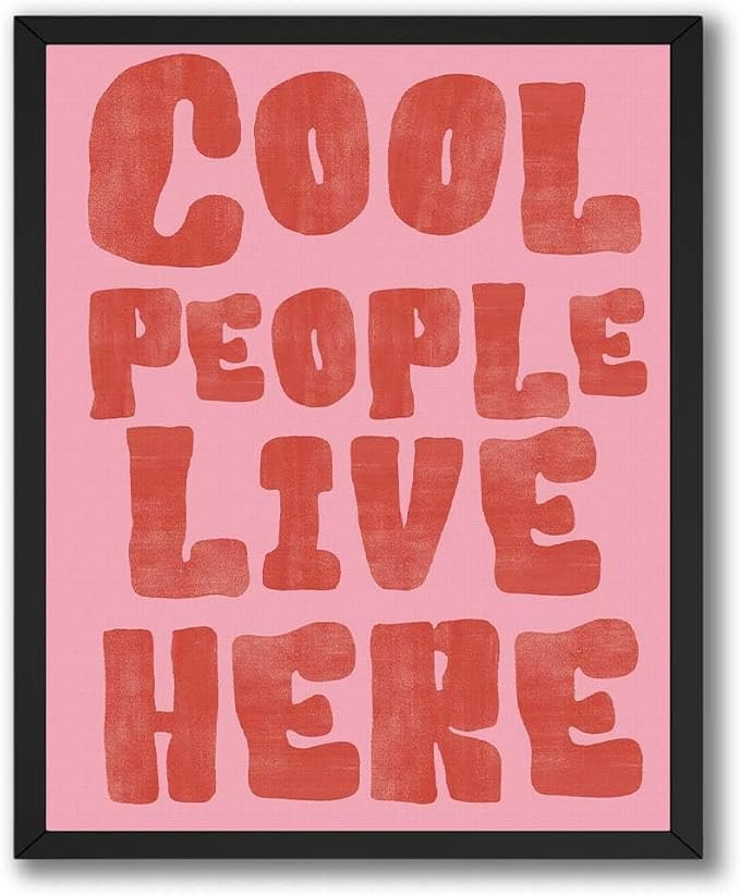 InkFlow Posters Cool People Live Here Canvas Poster - Fun and modern wall art, playful quote prin... | Amazon (US)