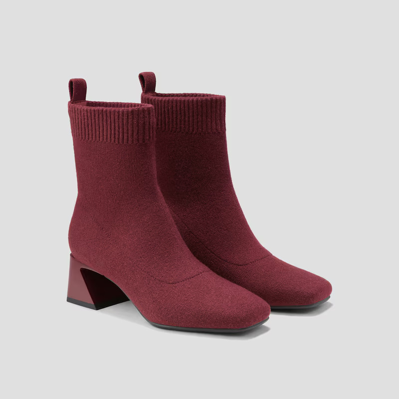 Square-Toe Water-Repellent Heeled Boots (Regina Pro) | VIVAIA