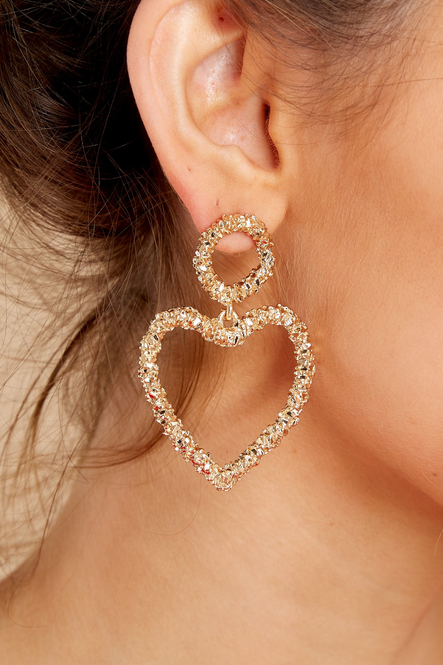 Love On The Rocks Gold Earrings | Red Dress 