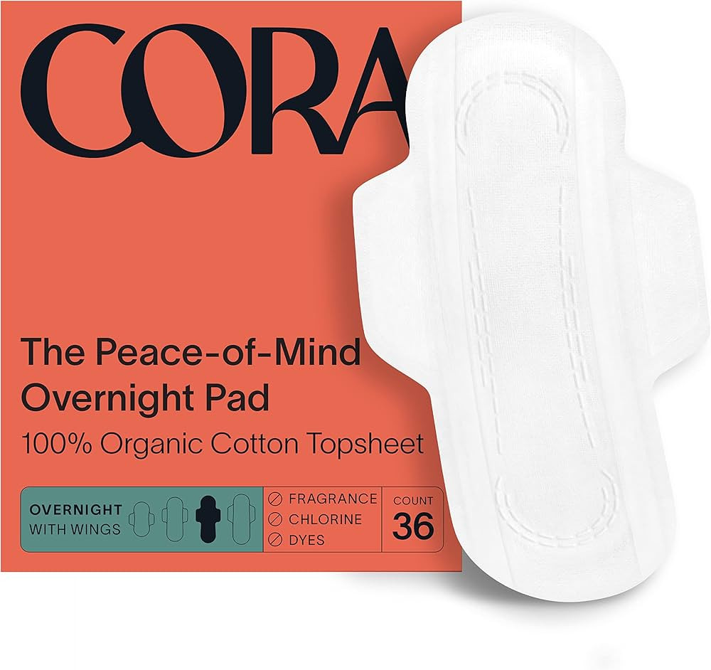 Cora Organic Pads | Ultra Thin Period Pads with Wings | Overnight Absorbency | Ultra-Absorbent Sa... | Amazon (US)