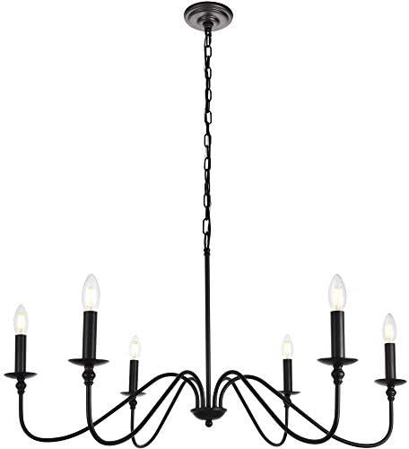 Elegant Lighting Rohan Collection Chandelier D36 H19 Lt:6 Matte Black Finish | Amazon (US)