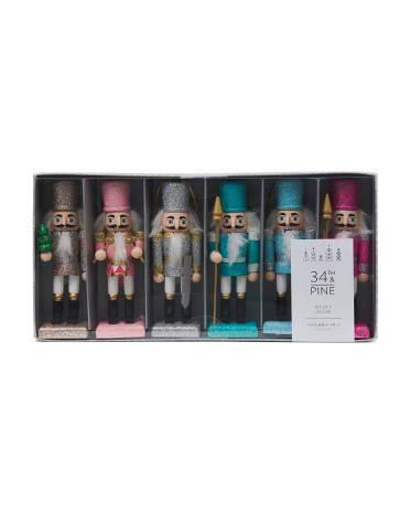 6Pc 5In Glitter Nutcracker Ornaments | TJ Maxx