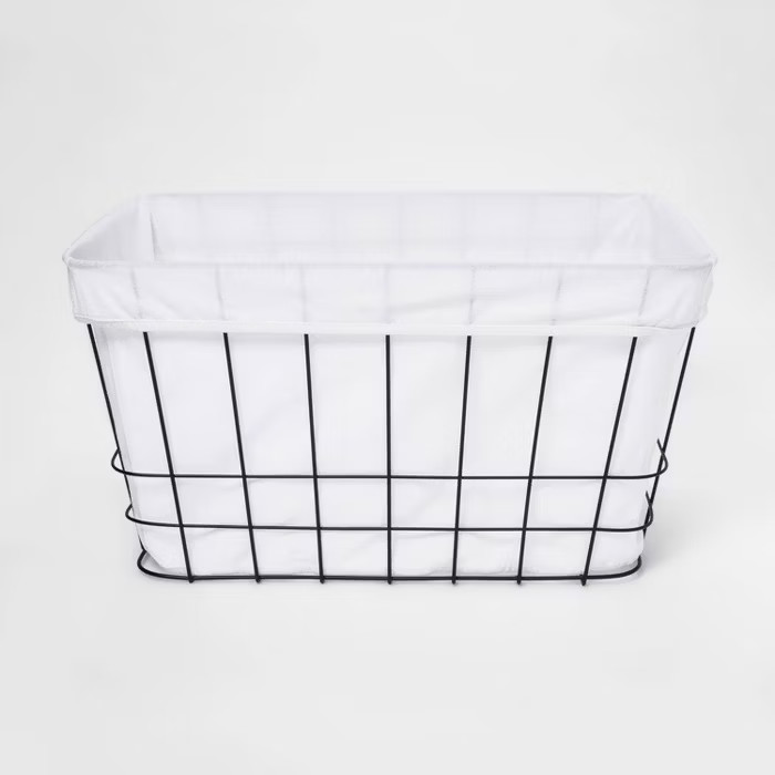 Metal Wire Rectangular Basket with Fabric - Room Essentials™ | Target