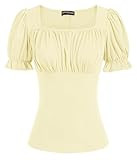 Scarlet Darkness Women's Renaissance Shirt Puff Sleeve Square Neck Vintage Tops | Amazon (US)