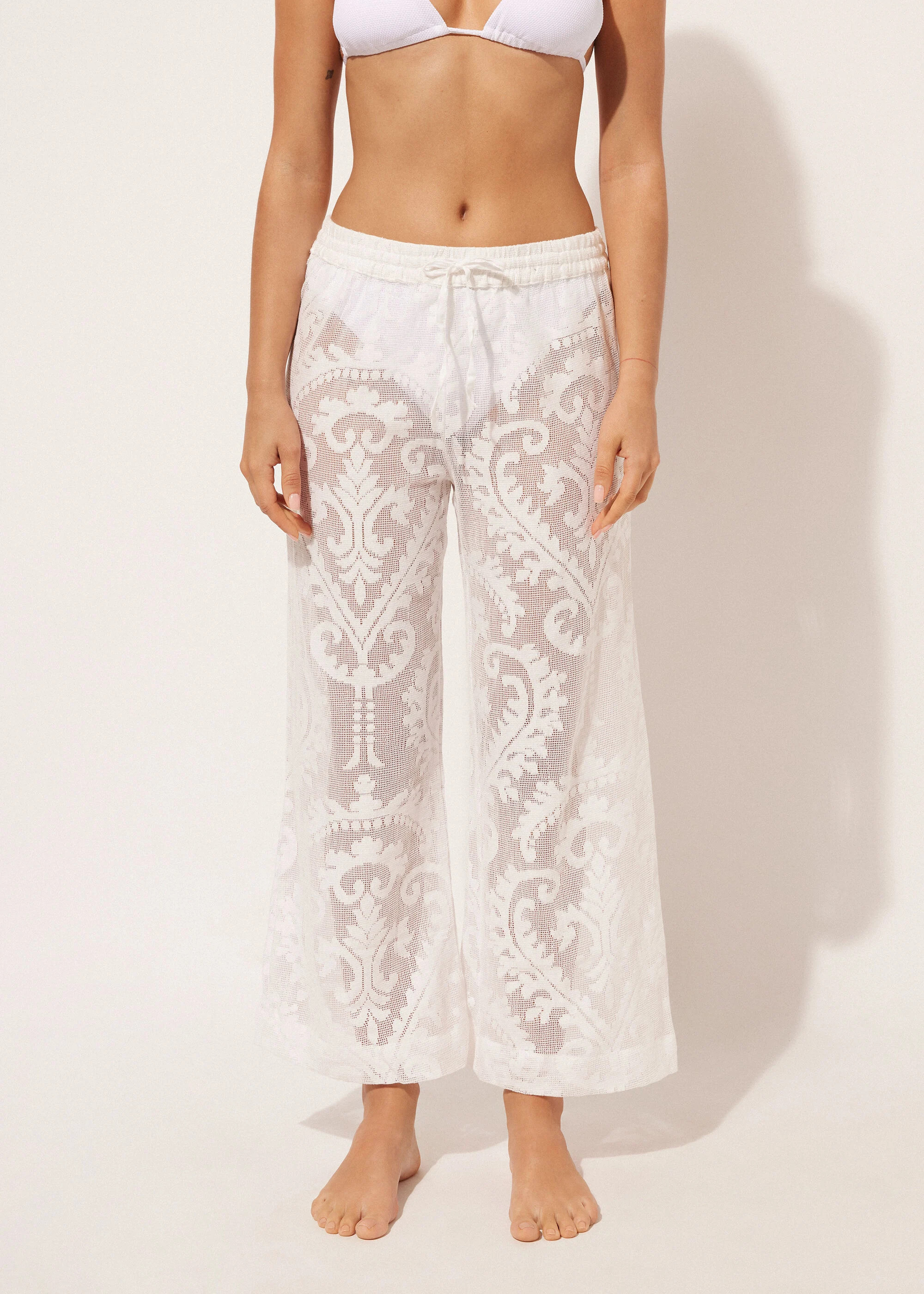 Embroidered Mesh Pants | Calzedonia US