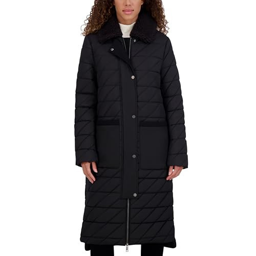 ANDREW MARC Women's Long Down Jacket, Stadium Length Black, Small | Amazon (US)