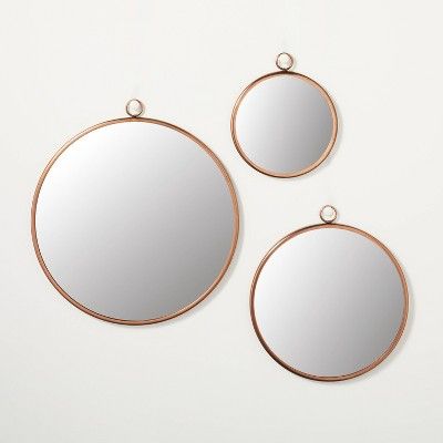 3pc Circle Wall Mirror Set Copper Finish - Hearth &#38; Hand&#8482; with Magnolia | Target