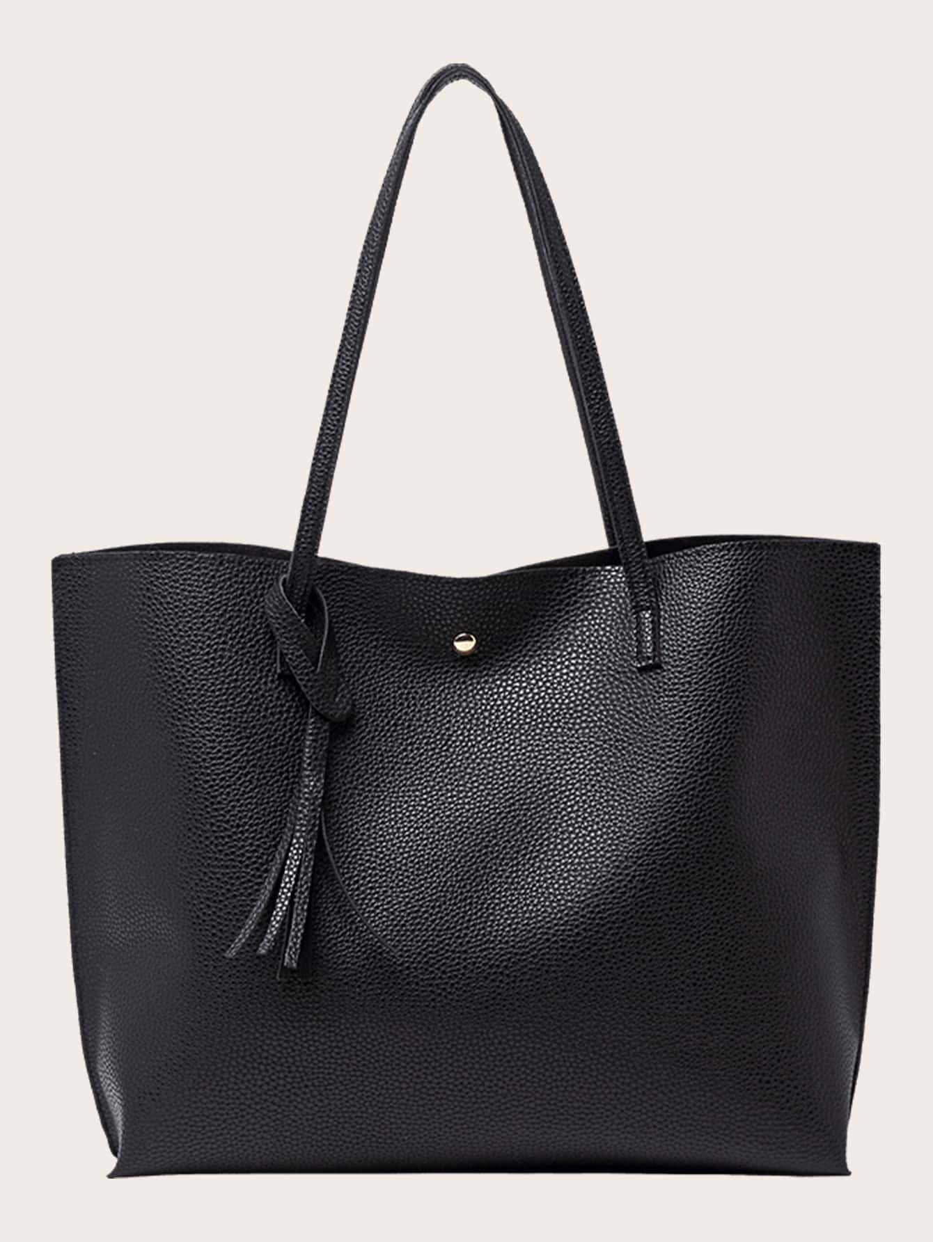 Plain Tassel Decor Tote Bag | SHEIN