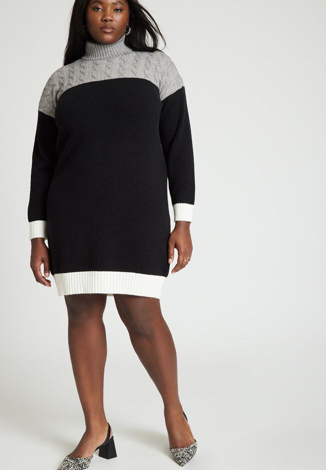 Colorblocked Sweater Mini Dress | Eloquii