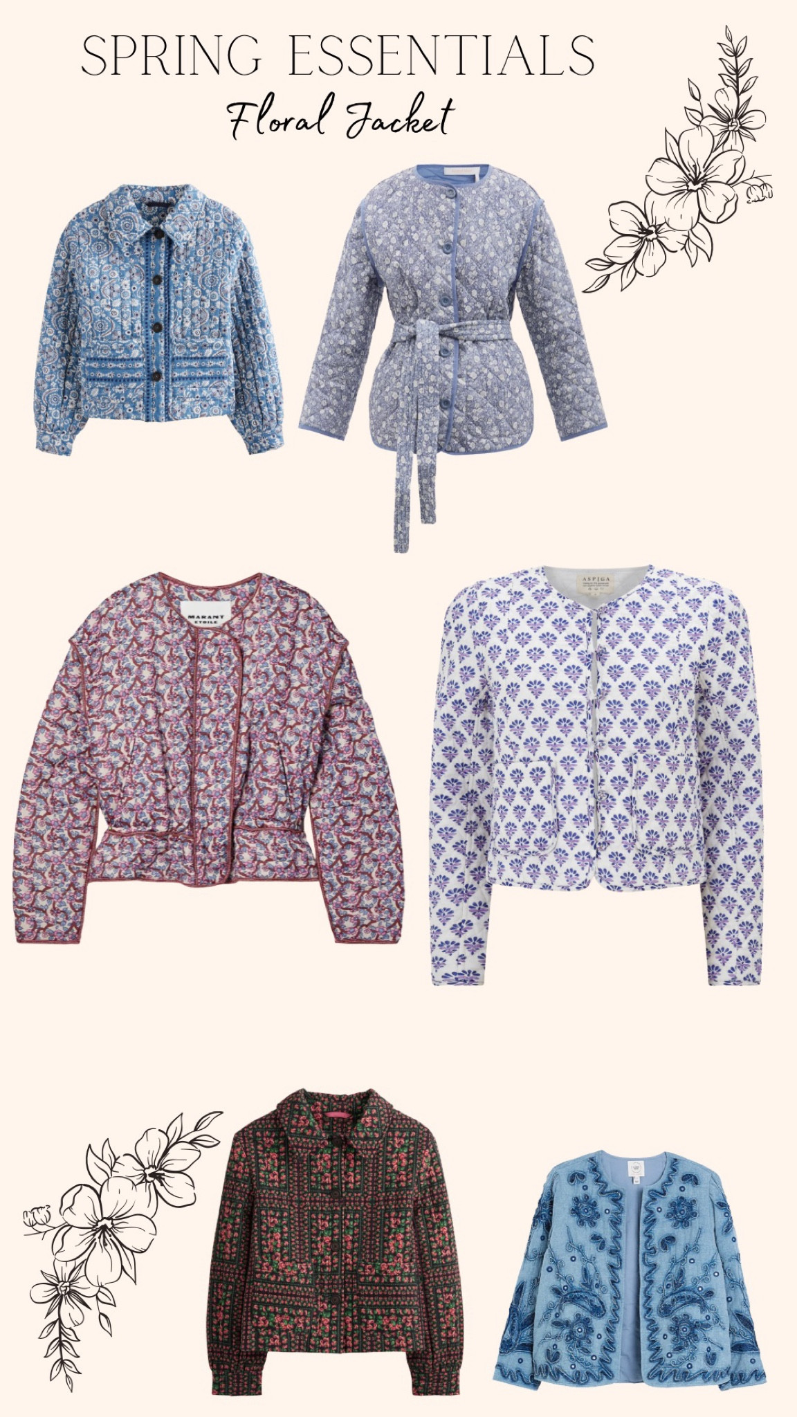 Spring Essentials 2023 - Floral jackets 

Floral jacket - floral jackets - floral coat - spring jacket - spring coat - spring jacket ideas - spring outfit - spring outfit ideas - spring clothing - spring clothes - florals - spring florals - boden - Isabel marant - Chloe - Chloe sale - river island - Aspiga - flower jacket - flower coat 

#LTKstyletip #LTKsalealert #LTKSeasonal