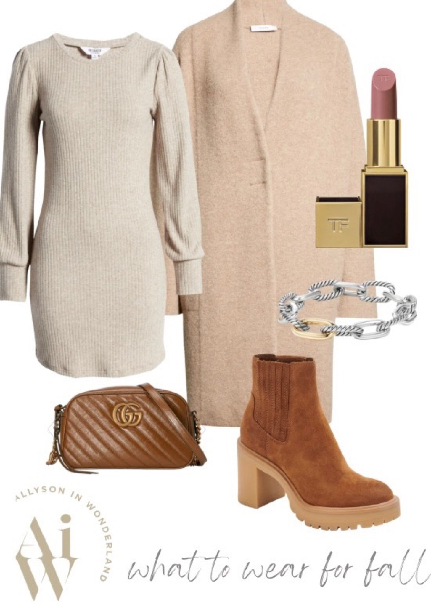 Sweater Dress
Cardigan 
Sweater
Suede Boots
Tom Ford Lipstick 
Gucci Bag 
Fall Outfit



#LTKshoecrush #LTKSeasonal #LTKitbag #LTKunder100