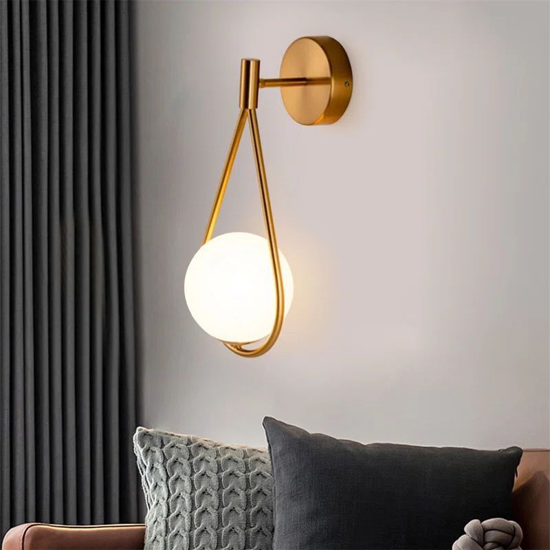 White + Gold 5W Nordic LED Wall Lamp Modern Minimalist Style Bedside Lamp | Wayfair Professional