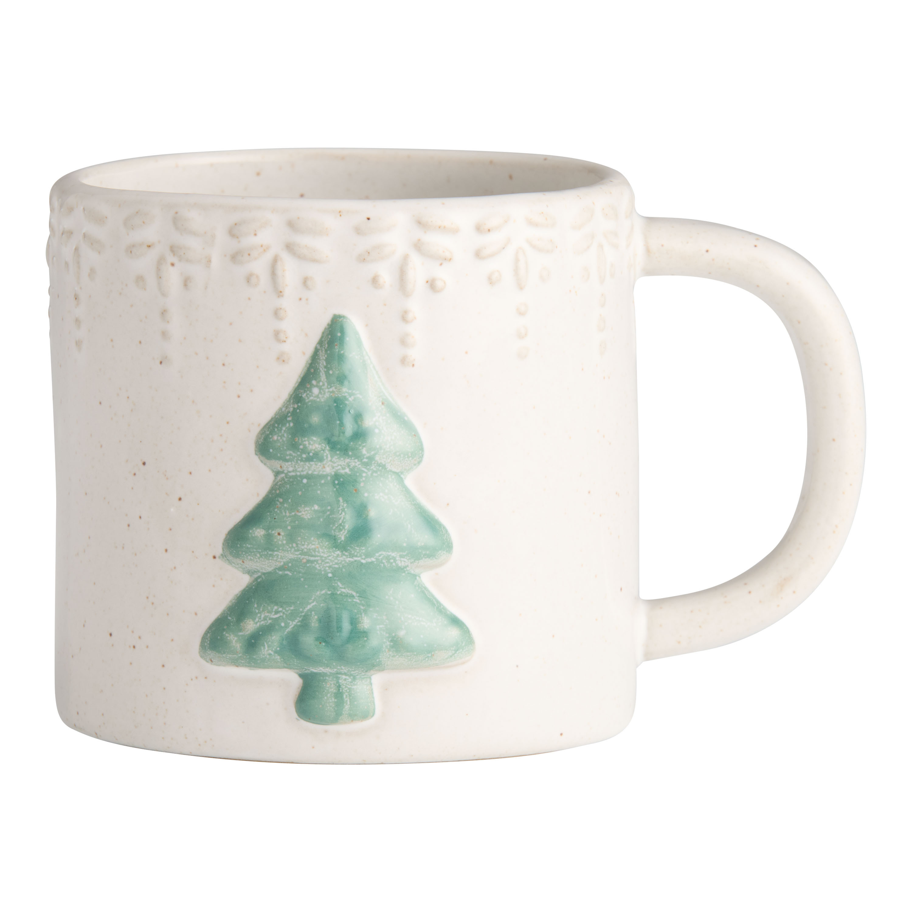 Light Gray Christmas Tree Reactive Glaze Ceramic Mug | World Market