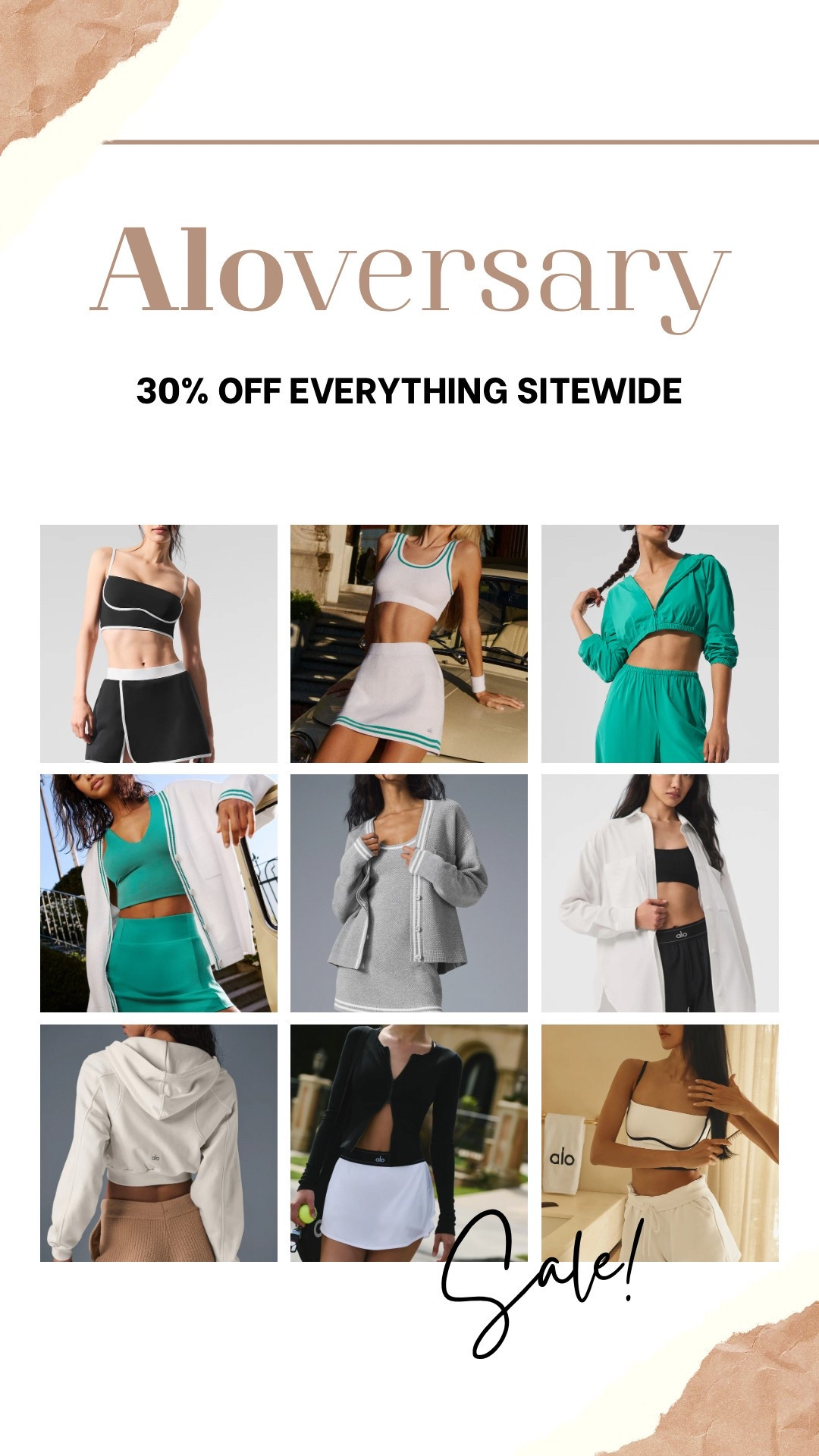 ALO SALE - 30% OFF EVERYTHING SITEWIDE! 

activewear, tennis dress, matching sets, leggings, sports tank tops, pleated tennis skirts, sports bras, Pilates, yoga, pickleball, running shorts, athletic shorts, loungewear, travel outfit, casual outfit 

#LTKTravel #LTKActive #LTKSaleAlert