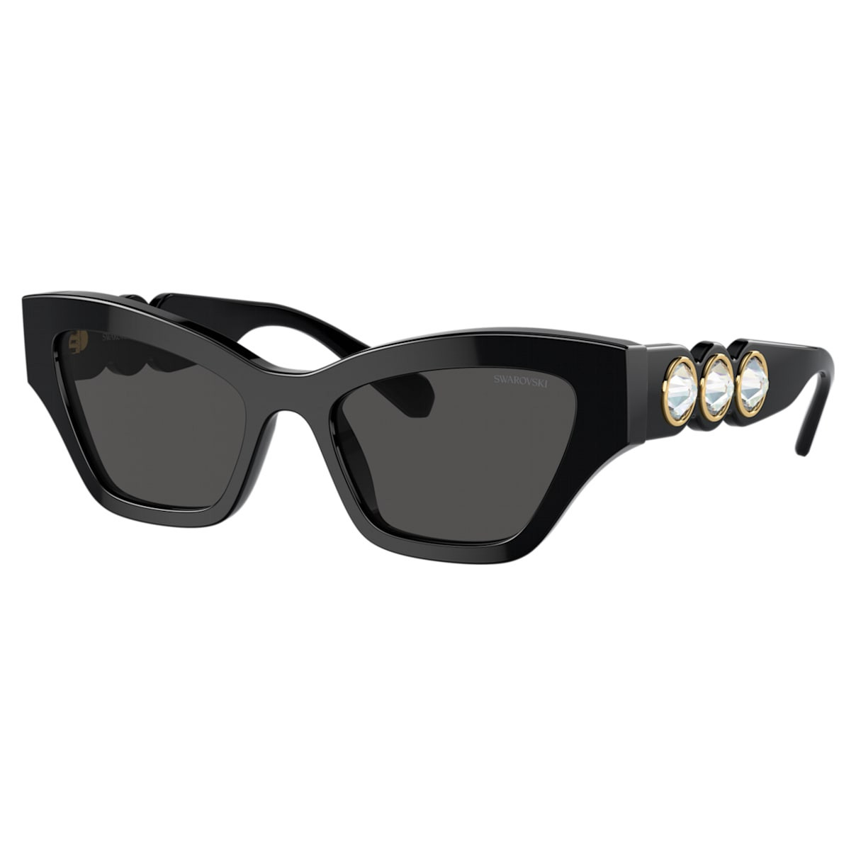 Sunglasses, Cat-eye shape, Black | SWAROVSKI