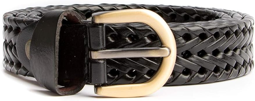 ECHAIN Women Braided Woven Genuine Leather Narrow Belt 25mm Wide | Amazon (US)