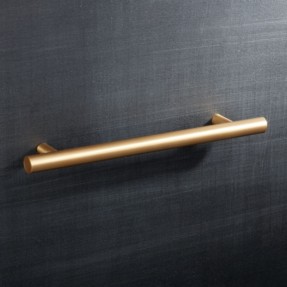 6" Brushed Brass Round Handle | CB2