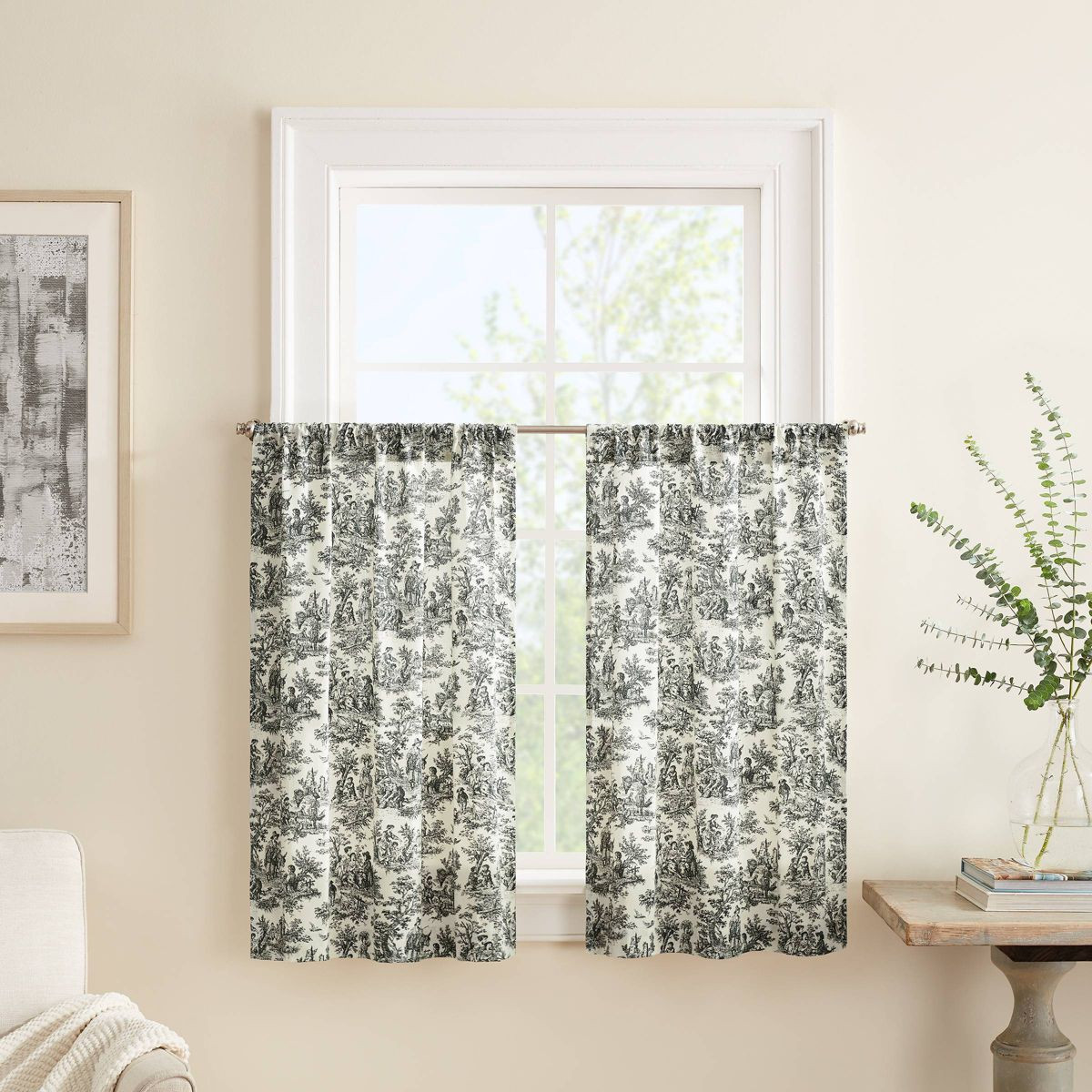 2pk 52"x36" Charmed Life Floral Curtain Tiers Gray - Waverly | Target