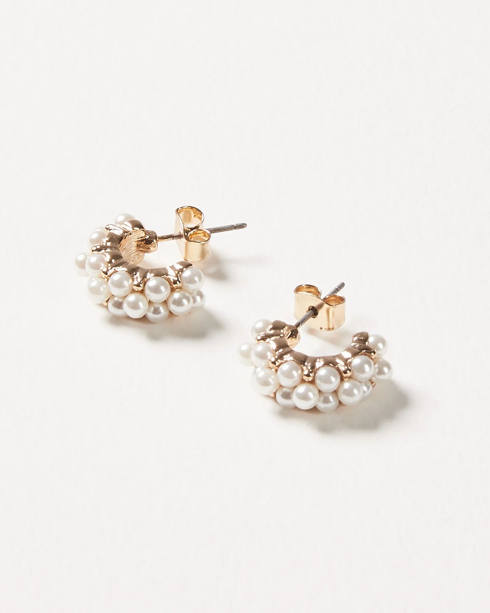 Mayzee Pearl Cluster Mini Hoop Earrings | Oliver Bonas US | Oliver Bonas (Global)