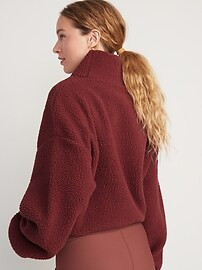 Cropped Sherpa Turtleneck Sweater for Women | Old Navy (US)