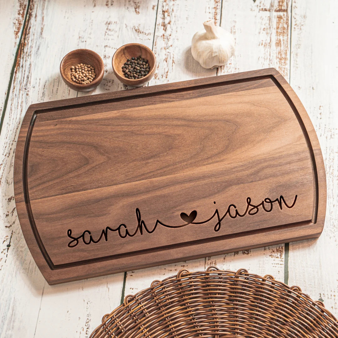 Personalized Walnut Wood Cutting Board, Gift for Couples, Anniversary, Engagement Wedding Gift fo... | Etsy (US)