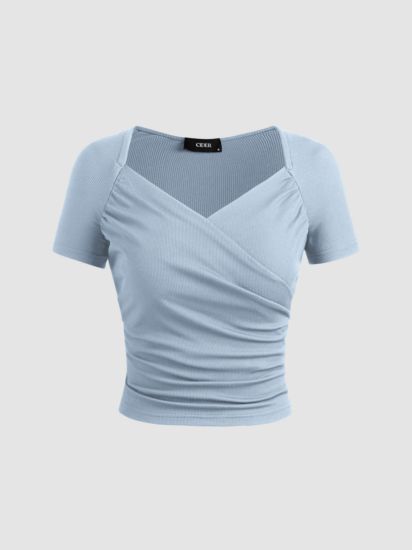 Jersey Sweetheart V Neck Short Sleeve Top | Cider