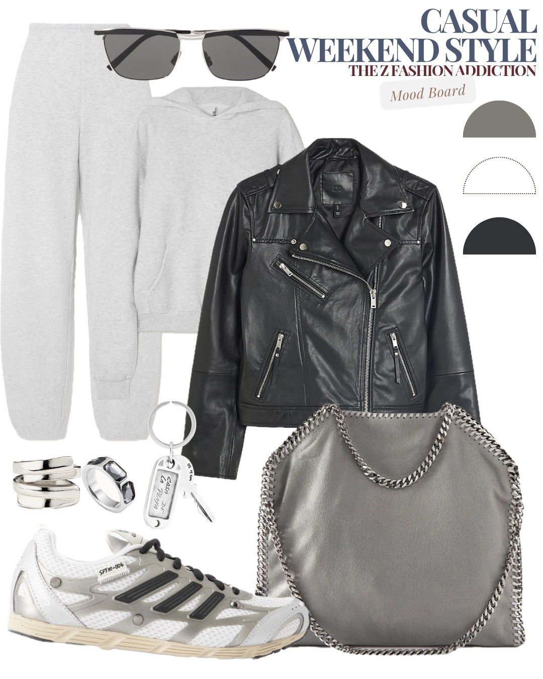 How to style your black leather jacket on Sunday leisure day.#leather #jacket #sundayoutfit #whattowear #coffee #outfitinspo #styleguide #jewelry #flatshoes #handbag #stellamcartney

#LTKsale #LTKbag #LTKshoes