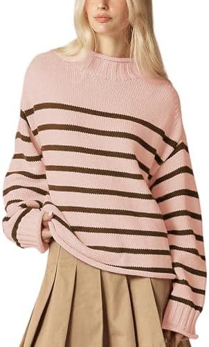 Women's Oversized Roll Neck Sweater Long Sleeve Chunky Knit Pullover Cozy Fall Winter Tops Casual... | Amazon (US)