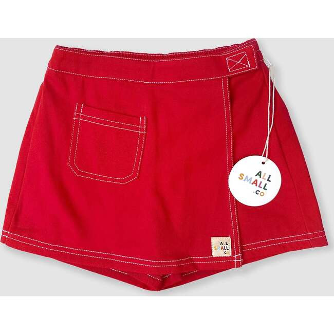 All Small Co | Cotton Skort, (Red, Size 4Y) | Maisonette | Maisonette