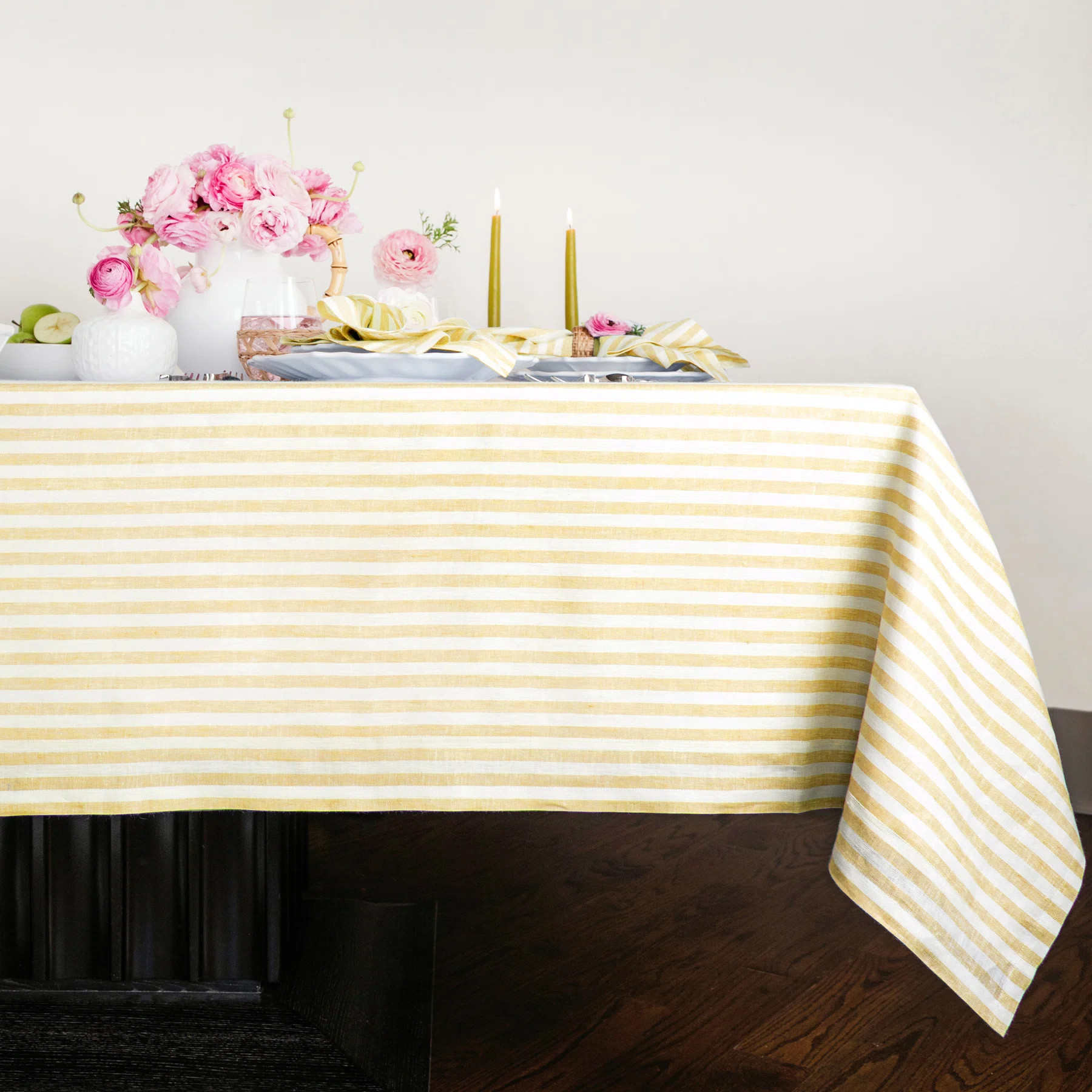 Amalfi Stripe - 100% Pure Linen Tablecloth | Wayfair North America