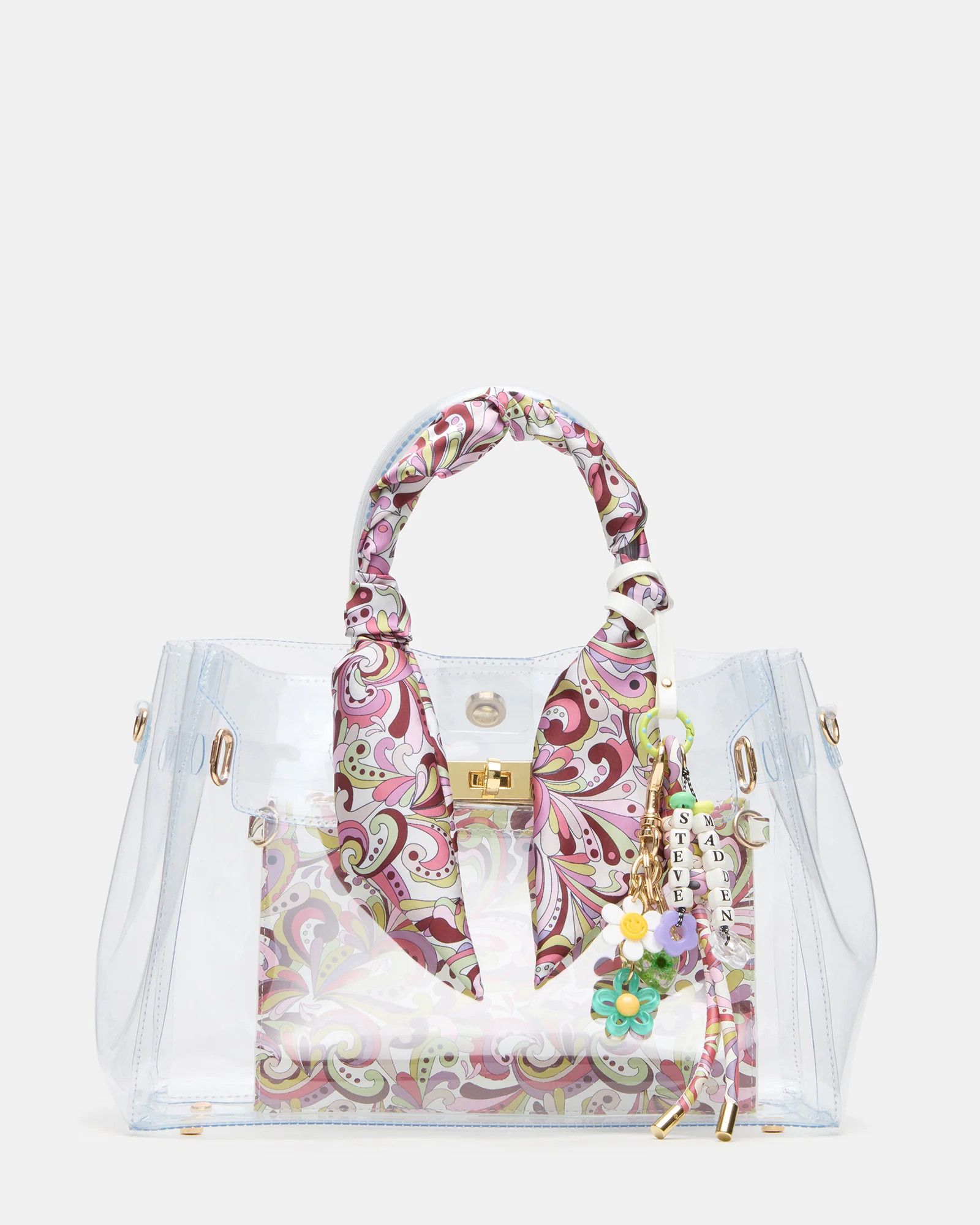 GUMMY Bag Clear Top-Handle Turn-Lock Tote Handbag | Steve Madden (US)