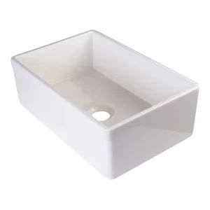 Biscuit 30" Contemporary Smooth Fireclay Farmhouse Kitchen Sink, White | Houzz (App)