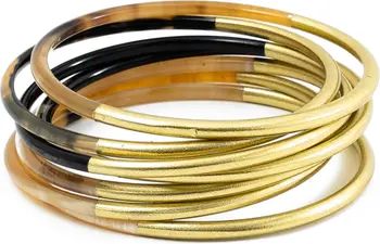 Set of 7 Goldtone Horn Bangles | Nordstrom