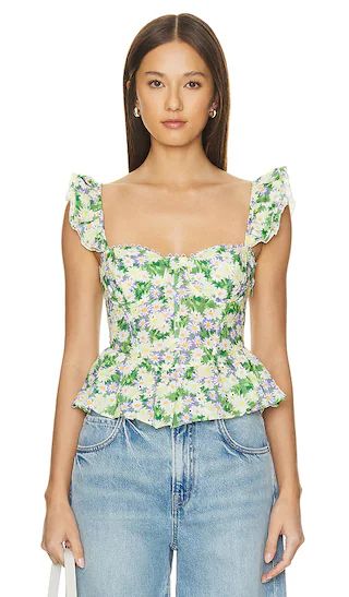 Baylin Top in Purple Green Floral | Revolve Clothing (Global)