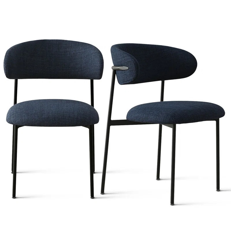 Merida Upholstered Dining Chair With Metal Legs (Set of 2) | Wayfair North America