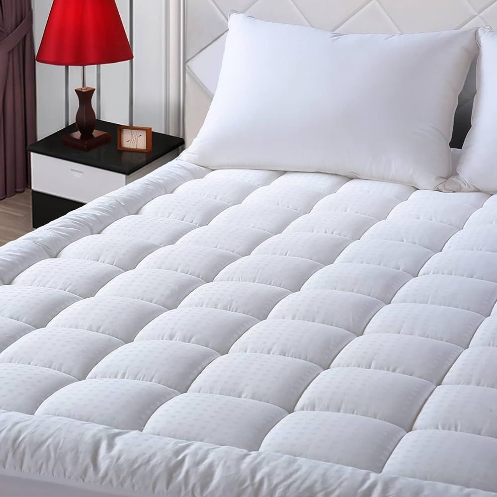 EASELAND California King Mattress Pad Pillow Top Mattress Cover Quilted Fitted Mattress Protector... | Amazon (US)