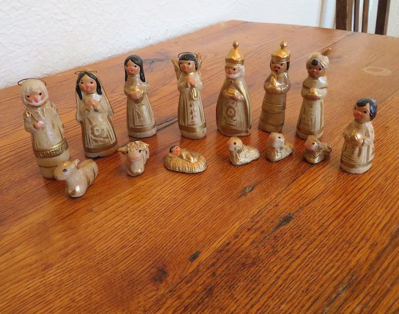 Vintage Mexican Folk Art Pottery Nativity Scene Tonala 14 - Etsy | Etsy (US)