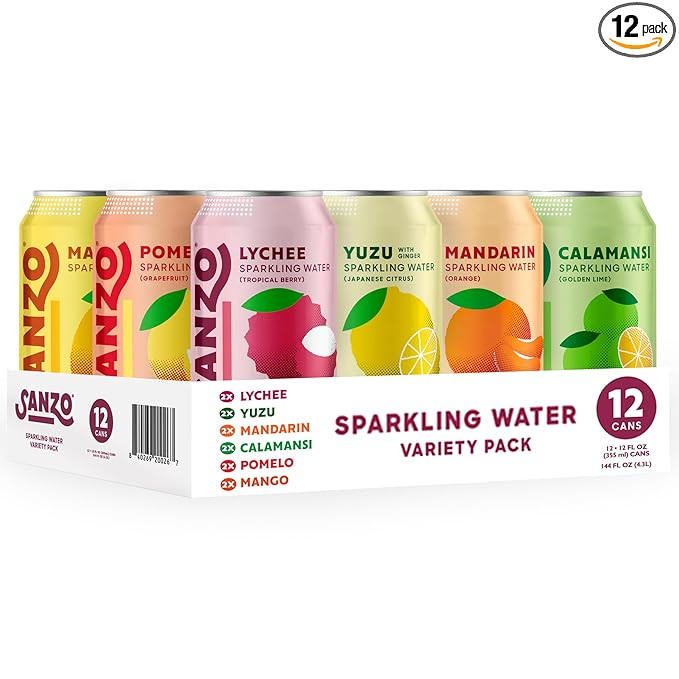 Sanzo Flavored Sparkling Water Variety Pack - Yuzu Lemon, Calamansi Lime, Pomelo Grapefruit, Mang... | Amazon (US)