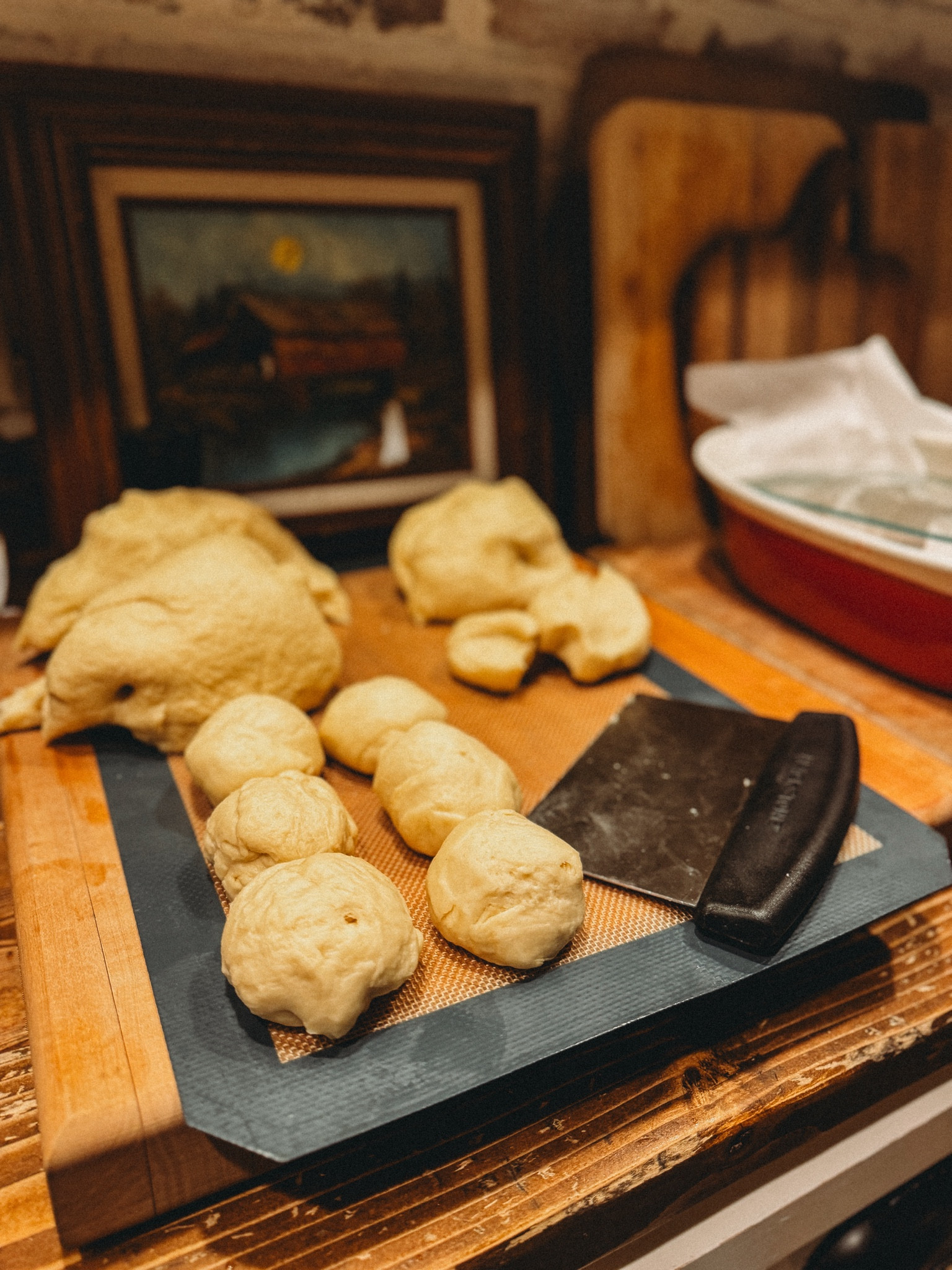 Making my soft and fluffy white bread rolls for dinner. These silicone baking sheets are a game changer and save so much money by not having to use parchment paper. The dough cutter is perfect for dividing up my large dough loaves and creating uniform sizes  

#LTKSaleAlert #LTKCyberWeek #LTKHome