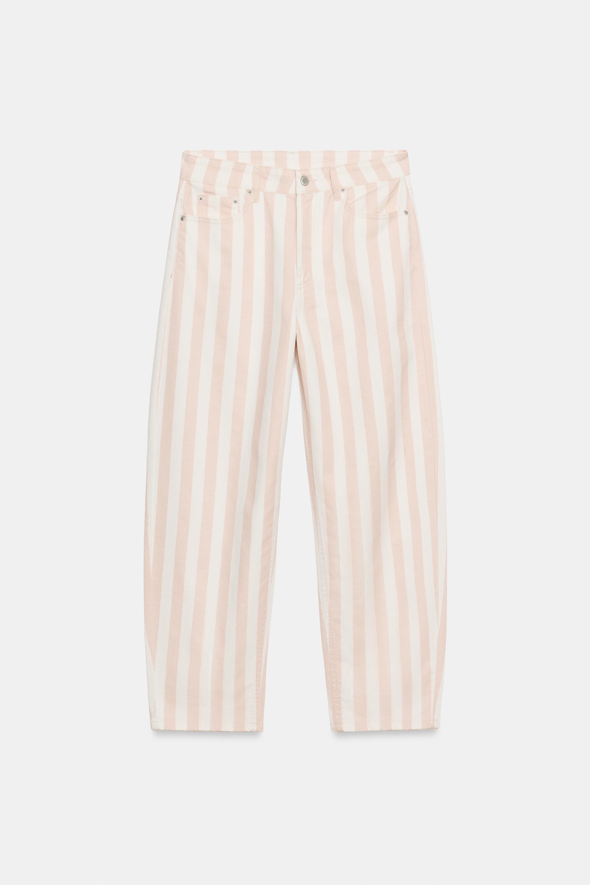 ZW COLLECTION MID-RISE TAPERED STRIPE JEANS | Zara US