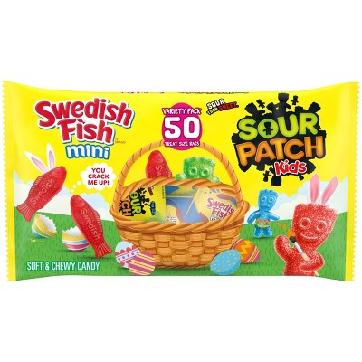 SOUR PATCH KIDS and SWEDISH FISH Mini Soft & Chewy Easter Candy Variety Pack - 1.37lb/50ct | Target