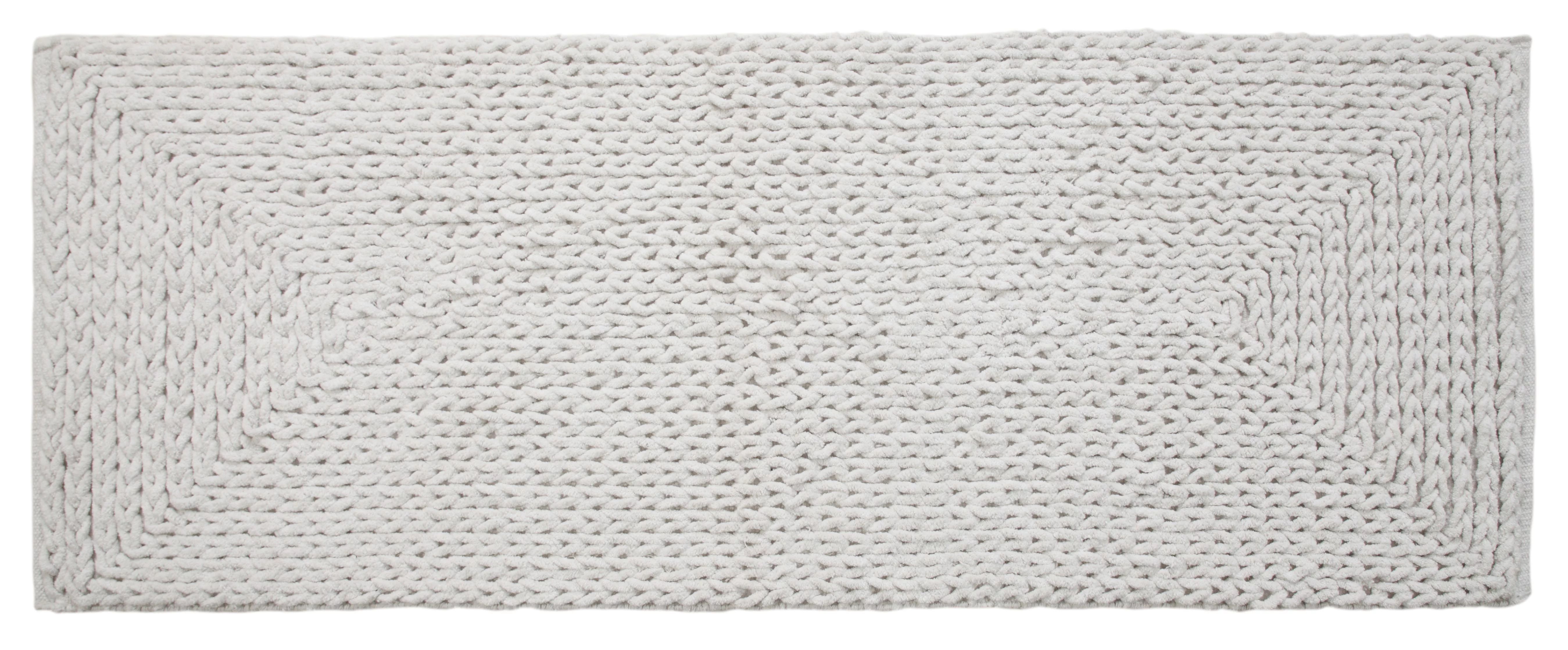 Extra Absorbent and Durable Braided Chenille Oversized Bath Rug or Runner - IVORY - Walmart.com | Walmart (US)