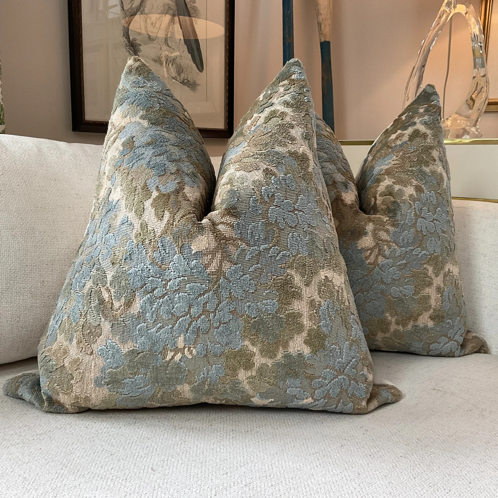 Cowtan and Tout cut velvet "WALDEN" in Sky Pillow Covers | Etsy (US)