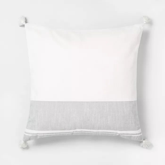 Colorblocked Stripe Tassel Throw Pillow - Hearth & Hand™ with Magnolia | Target