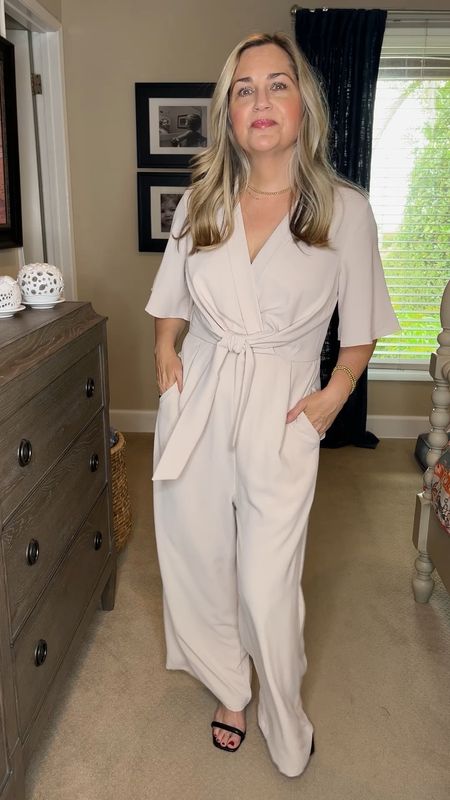 This jumpsuit is the perfect for an evening out, a wedding or a work event.  The fabric goes nicely & feels good on. Comes in other colors. Wearing S.  At 5’ the length is great for heels. 
.
.
Chic style, summer & spring looks, backyard entertaining, poolside looks, resort wear, bridal shower, baby shower, white outfits, classic style, 2024 spring fashion, spring capsule wardrobe, 2024 clothing trends for women, grown women outfits, spring 2024 fashion, spring outfits 2024 trends, spring outfits 2024 trends women over 40, spring outfits 2024 trends women over 50, white pants, brunch outfit, summer outfits, summer outfit inspo





#LTKstyletip #LTKSeasonal #LTKtravel #LTKOver40 #LTKbeauty #LTKShoeCrush #LTKunder100 #LTKVideo #LTKunder50