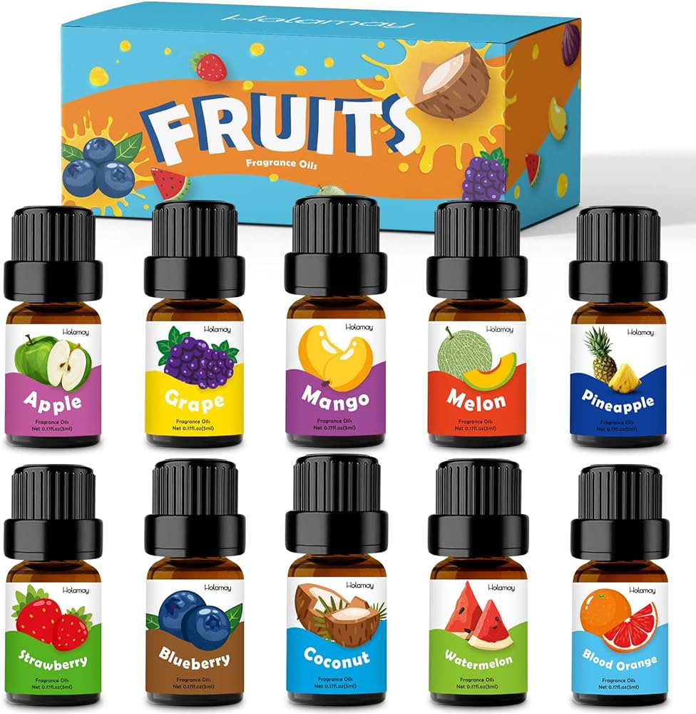 Fruity Fragrance Oil for Candle & Soap Making, Holamay Premium Essential Oils 5ml x 10 - Coconut,... | Amazon (US)